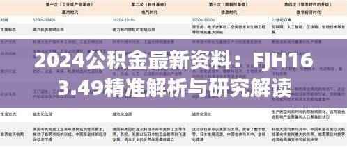 2024公积金最新资料：FJH163.49精准解析与研究解读