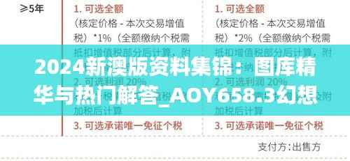 2024新澳版资料集锦:图库精华与热门解答_AOY658.3幻想版