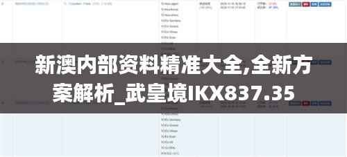 新澳内部资料精准大全,全新方案解析_武皇境IKX837.35