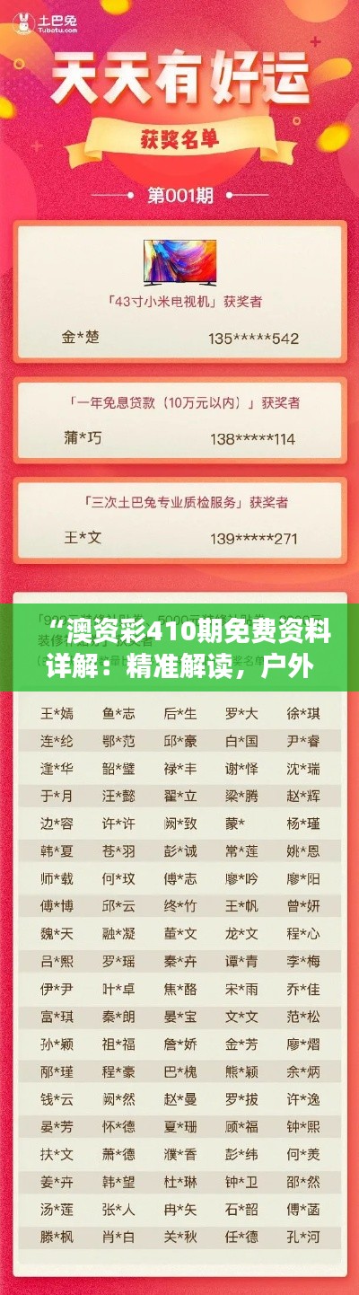 “澳资彩410期免费资料详解:精准解读,户外版TBQ651.84”