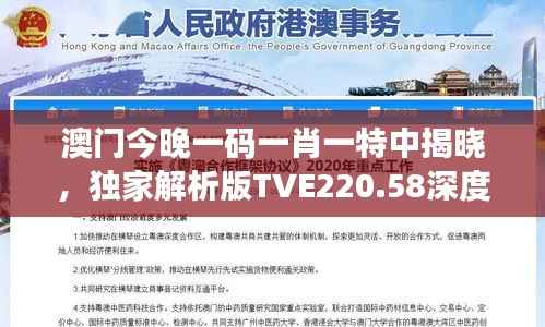 澳门今晚一码一肖一特中揭晓,独家解析版TVE220.58深度解读