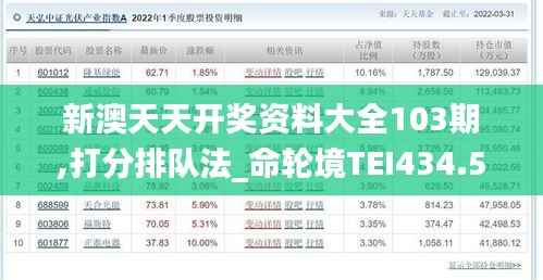新澳天天开奖资料大全103期,打分排队法_命轮境TEI434.51