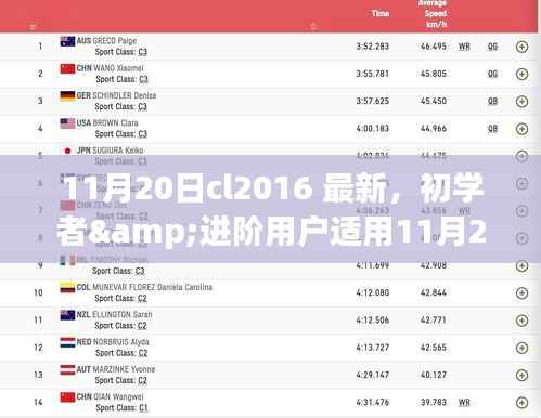 11月20日cl2016最新任务完成步骤指南,适合初学者与进阶用户